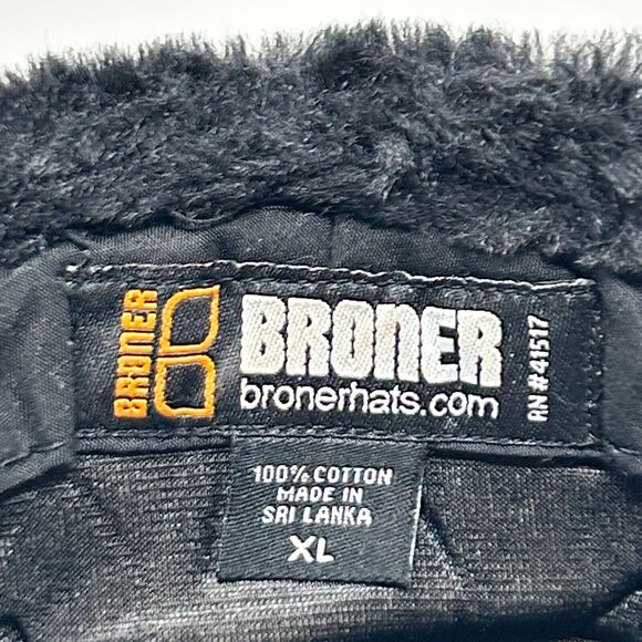 Broner Duck Work Cap Winter Hat X-Large Canvas Faux Fur Soft Pile Ear Flap Black - Picture 12 of 13